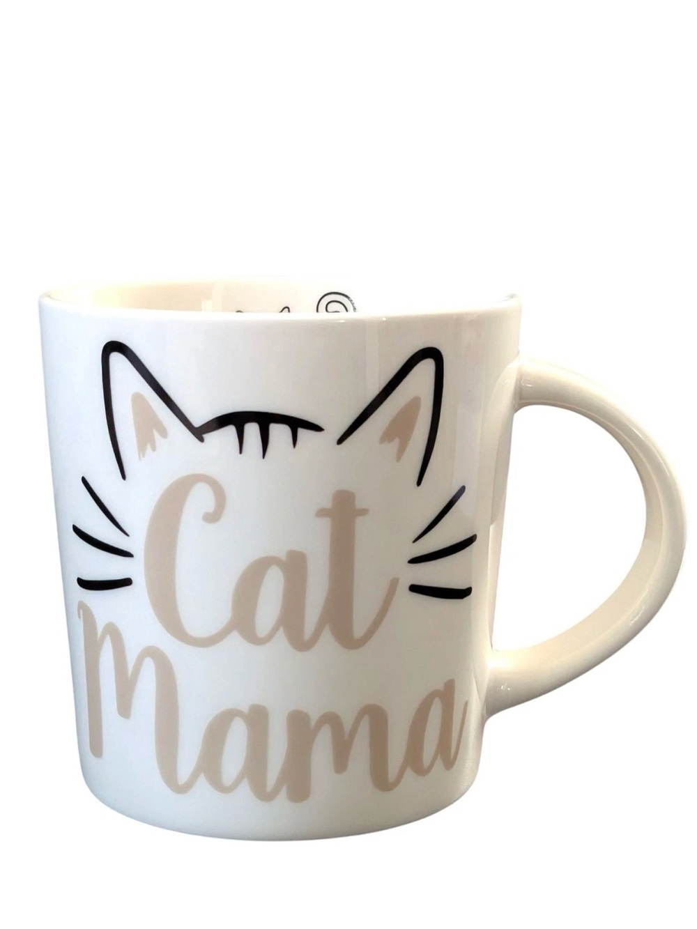 Cat Mama Ceramic Mug 18 oz. with Cute Mini Cat Inside & Microwave Safe Brand NEW